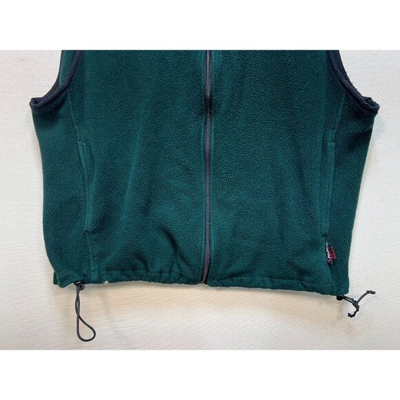 Woolrich Men's Fleece Cardigan Vest Full Zip Size L Green Outdoorwear Sleeveless - Picture 5 of 10